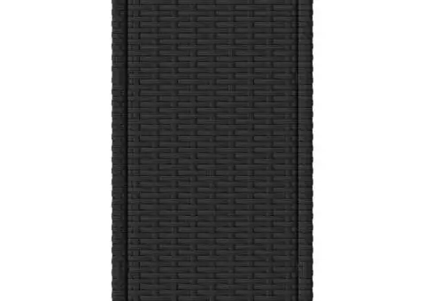 Masă laterală grădină blat sticlă negru 58x27,5x55 cm poliratan - 5/5