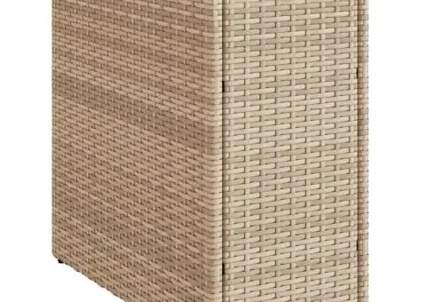 Masă laterală grădină, blat sticlă, bej 58x27,5x55 cm poliratan - 2/5