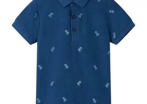 Tricou polo pentru copii, albastru închis, 128 - 1/5