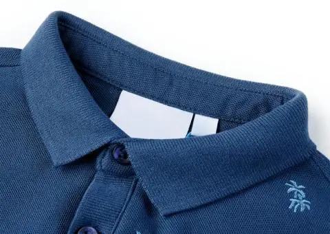 Tricou polo pentru copii, albastru închis, 128 - 3/5