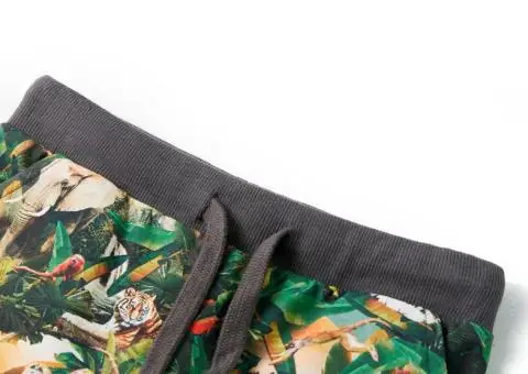 Pantaloni scurți pentru copii cu șnur, albastru petrol învechit, 92 - 3/5