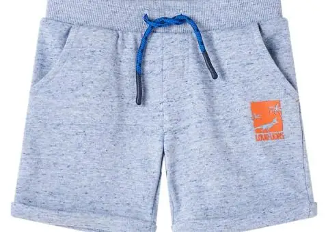 Pantaloni scurți pentru copii cu șnur, albastru melanj, 92 - 1/5