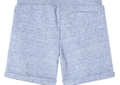 Pantaloni scurți pentru copii cu șnur, albastru melanj, 92 - 2/5