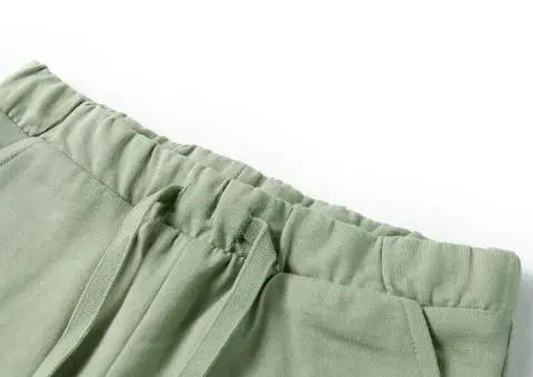 Pantaloni scurți pentru copii cu șnur, kaki deschis, 116 - 3/5