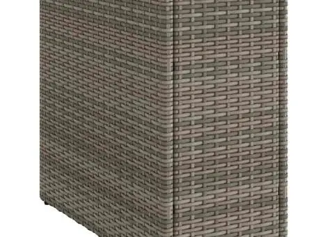 Masă laterală de grădină blat lemn gri 58x27,5x55 cm poliratan - 2/5