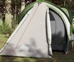 vidaXL Cort de camping cupolă pentru 2 persoane, verde, impermeabil