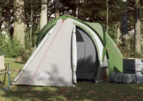 Cort de camping cupolă pentru 2 persoane, verde, impermeabil - 3/5