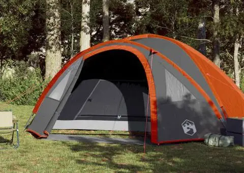 Cort de camping pentru 4 persoane, portocaliu, impermeabil - 3/5