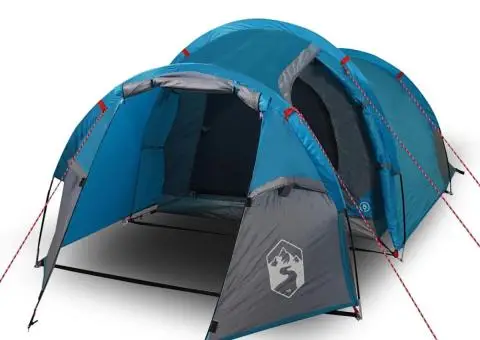 Cort de camping tunel pentru 2 persoane, albastru, impermeabil - 2/5