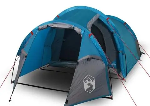 Cort de camping pentru 3 persoane, albastru, impermeabil - 2/5