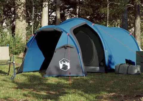 Cort de camping pentru 3 persoane, albastru, impermeabil - 3/5