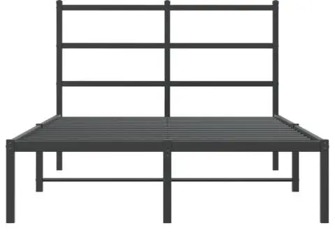 Cadru de pat metalic cu tăblie, negru, 120x190 cm - 5/5