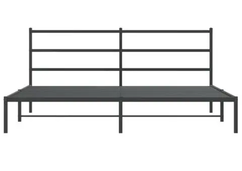 Cadru de pat metalic cu tăblie, negru, 180x200 cm - 5/5