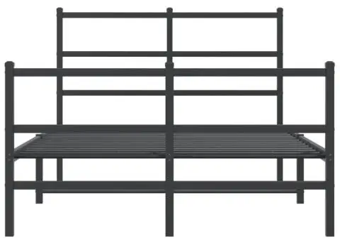 Cadru pat metalic cu tăblie de cap/picioare , negru, 120x200 cm - 5/5