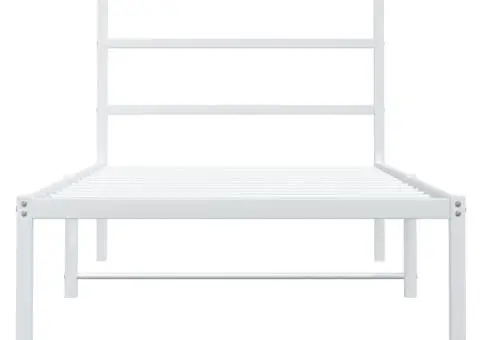 Cadru pat metalic cu tăblie, alb, 90x200 cm - 5/5