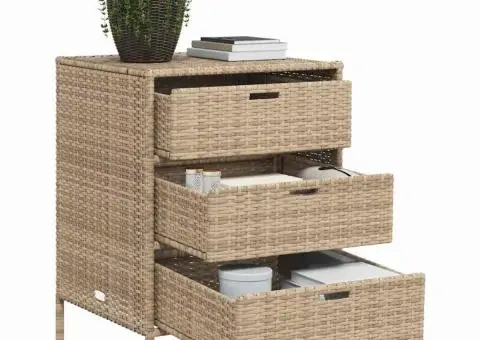 Dulap depozitare de grădină, bej, 55x59x80 cm, poliratan - 4/5