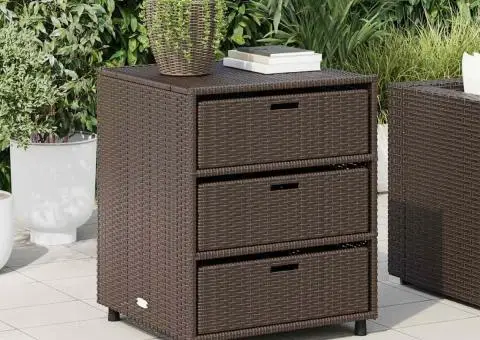 Dulap depozitare de grădină, maro, 55x59x69 cm, poliratan - 1/5