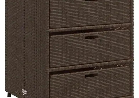 Dulap depozitare de grădină, maro, 55x59x69 cm, poliratan - 2/5