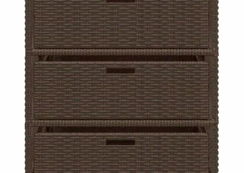 Dulap depozitare de grădină, maro, 55x59x69 cm, poliratan - 5/5