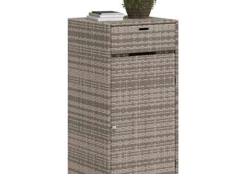 Dulap depozitare de grădină, gri, 55x55x111 cm, poliratan - 4/5