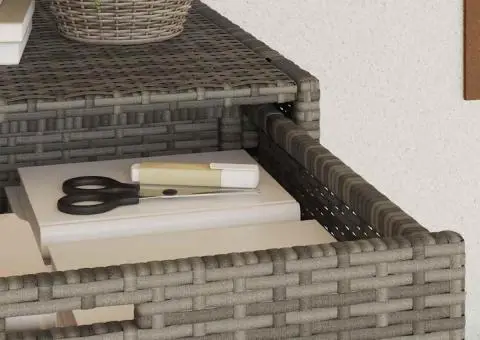 Dulap depozitare de grădină, gri, 55x55x111 cm, poliratan - 5/5