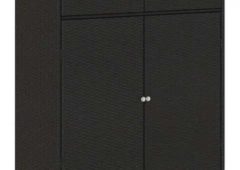 Dulap depozitare de grădină, negru, 105x55x113 cm, poliratan - 2/5