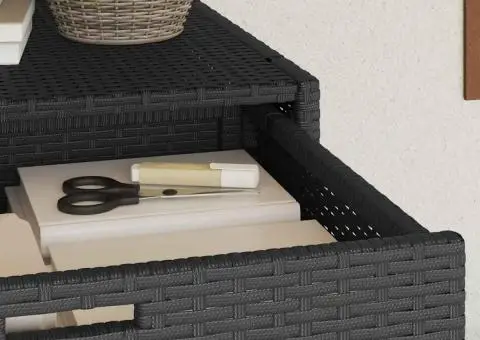 Dulap depozitare de grădină, negru, 105x55x113 cm, poliratan - 5/5