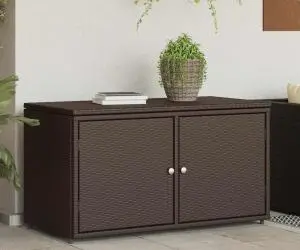 vidaXL Dulap depozitare de grădină, maro, 110x55x60,5 cm, poliratan
