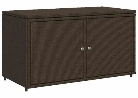 Dulap depozitare de grădină, maro, 110x55x60,5 cm, poliratan - 2/5