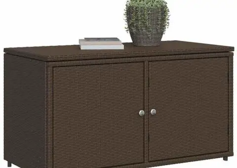 Dulap depozitare de grădină, maro, 110x55x60,5 cm, poliratan - 4/5