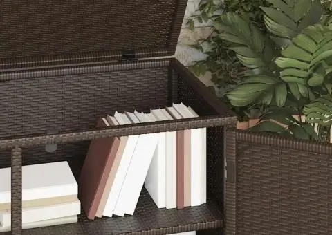 Dulap depozitare de grădină, maro, 110x55x60,5 cm, poliratan - 5/5