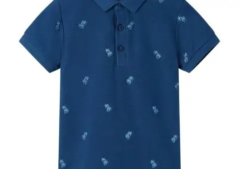 Tricou polo pentru copii, albastru închis, 104 - 1/5