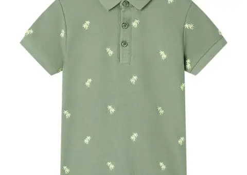 Tricou polo pentru copii, kaki, 128 - 1/5