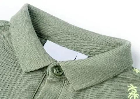 Tricou polo pentru copii, kaki, 128 - 3/5