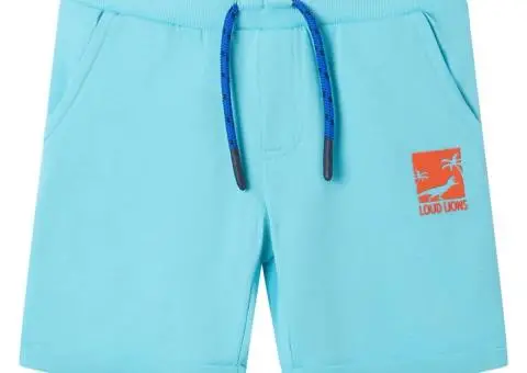 Pantaloni scurți pentru copii cu șnur, albastru verzui, 92 - 1/5