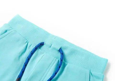 Pantaloni scurți pentru copii cu șnur, albastru verzui, 92 - 3/5