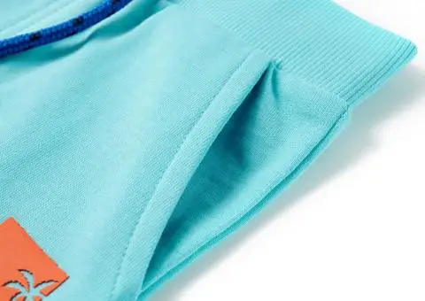 Pantaloni scurți pentru copii cu șnur, albastru verzui, 92 - 5/5