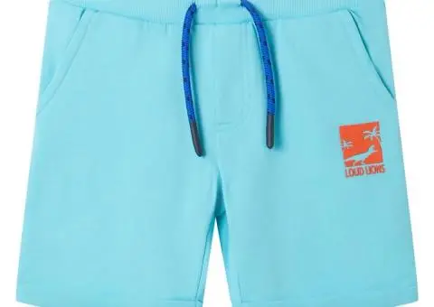 Pantaloni scurți pentru copii cu șnur, albastru verzui, 116 - 1/5