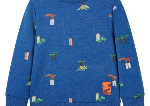 Bluzon pentru copii, albastru închis melanj, 128 - 1/5