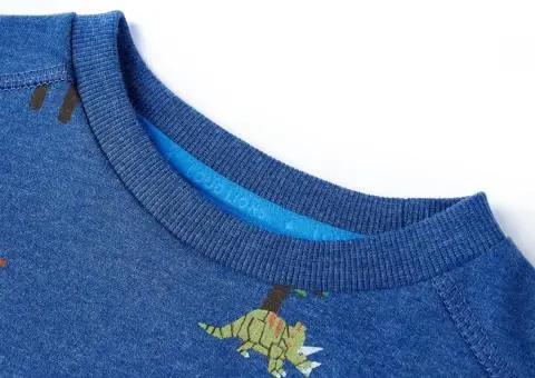 Bluzon pentru copii, albastru închis melanj, 128 - 3/5