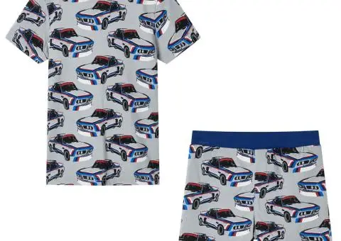 Pijamale pentru copii cu mâneci scurte, gri, 92 - 1/5