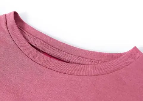 Tricou pentru copii cu mâneci lungi, zmeuriu, 128 - 3/5