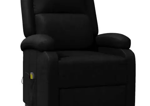 Fotoliu de masaj, negru, piele ecologică - 2/5