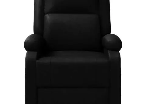 Fotoliu de masaj, negru, piele ecologică - 3/5