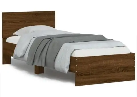 Cadru de pat fără saltea, cu tăblie, stejar maro, 90x200 cm - 2/5