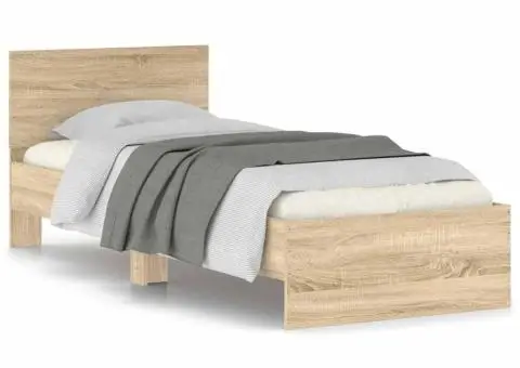 Cadru de pat fără saltea, cu tăblie, stejar sonoma, 90x200 cm - 2/5