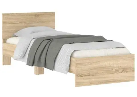 Cadru de pat fără saltea, cu tăblie, stejar sonoma, 90x200 cm - 4/5