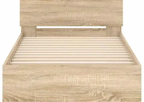 Cadru de pat fără saltea, cu tăblie, stejar sonoma, 90x200 cm - 5/5
