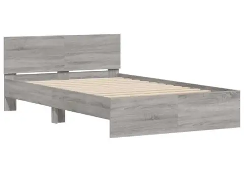 Cadru de pat cu tăblie, gri sonoma, 120x190 cm - 4/5