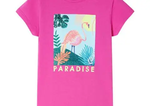 Tricou pentru copii, roz închis, 116 - 1/5